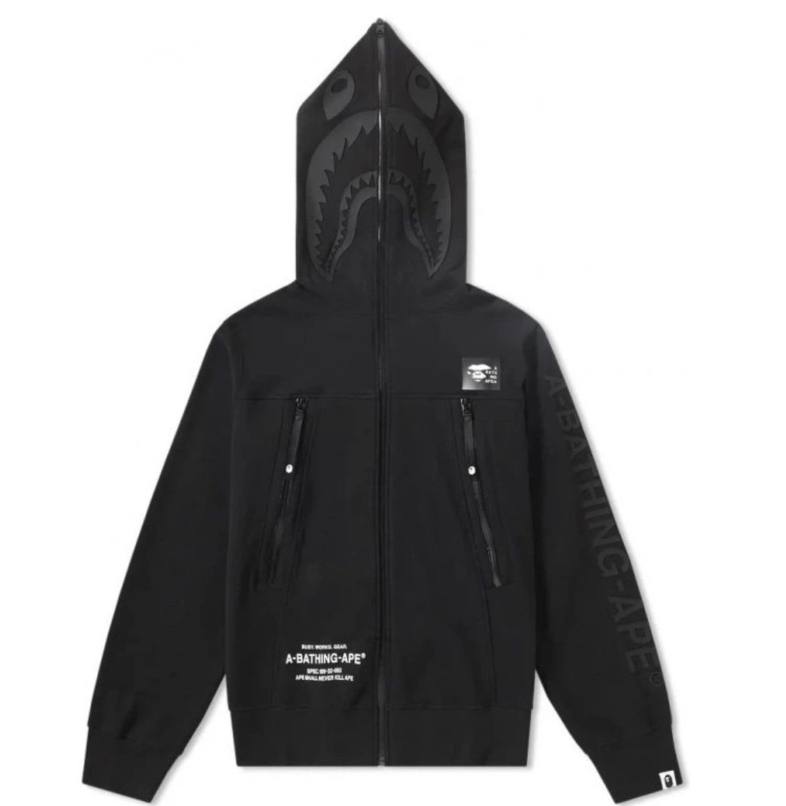 Bape Double Knit Shark Full Zip Hoodie